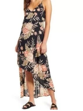 Billabong Black Floral High-Low Dress